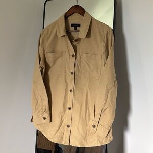 TALBOTS WOMENS SAFARI OUTDOOR STYLE BUTTON UP JACKET TAN SIZE LARGE EXPLORE